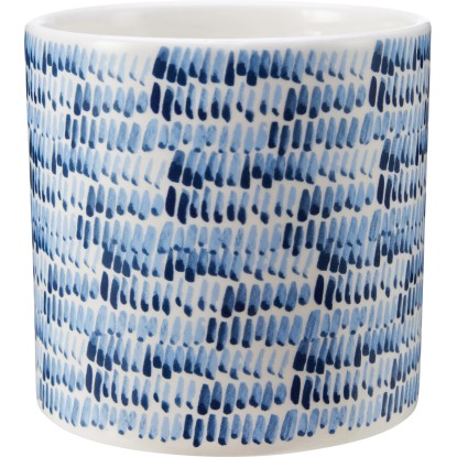 Kvetináč s motívom mora, čiarky, bielomodrý, keramický, pr. 10,2 cm