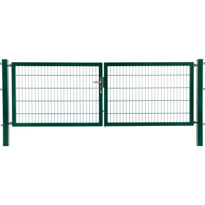 Dvojkrídlová brána Premium z dvojitého zváraného pletiva zelená 120 x 300 cm