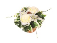 Jesenná dušičková dekorácia ľalie a ruže, 36 x 32 cm Jesenná dušičková dekorácia ľalie a ruže, 36 x 32 cm