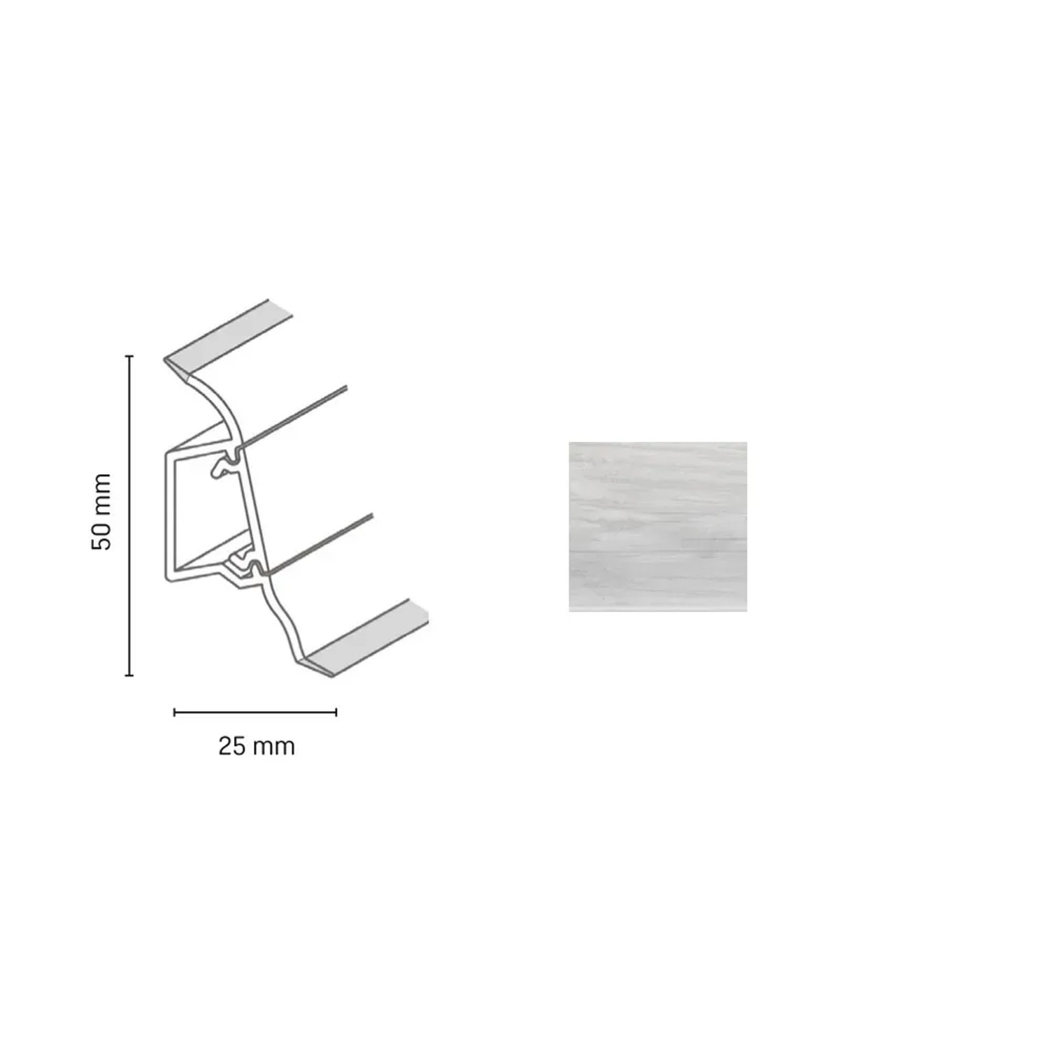 E-shop Döllken Profiles Lišta SLK 50 2159 dub biely 50 x 25 x 2500 mm