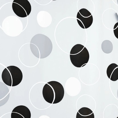Spirella Sprchový záves Peva Bubble Black 180 cm x 200 cm
