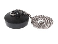 Drezová zátka priemer 43 mm s retiazkou, čierna