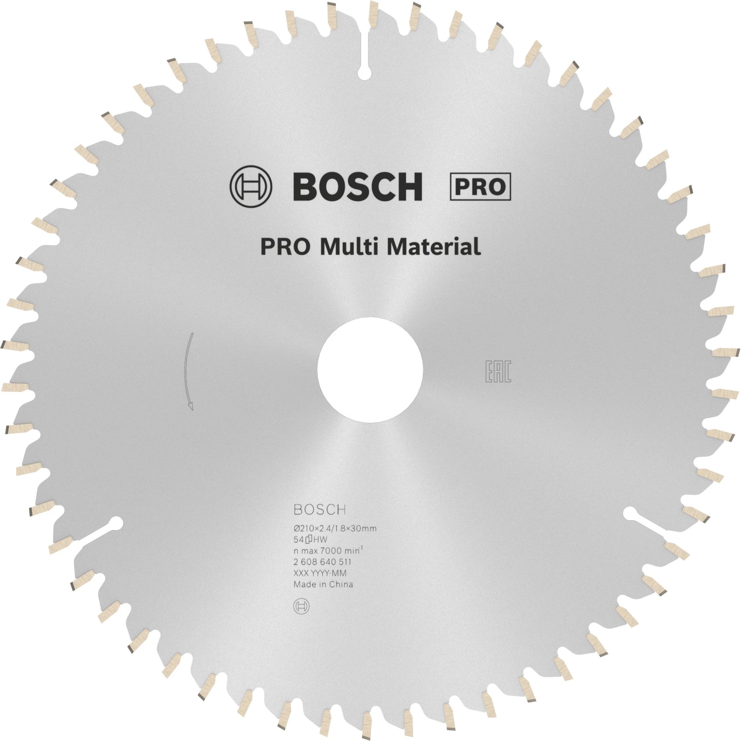 E-shop Bosch Pílový kotúč Multi Material, 210 x 30 mm 2,4/1,8 mm, 54 zubov