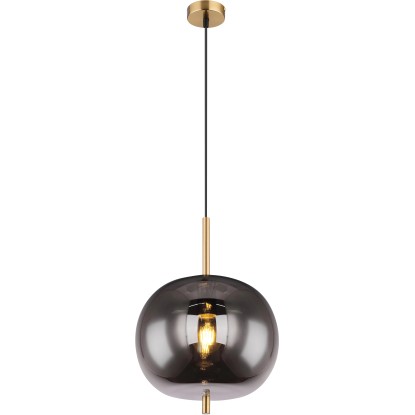 GLOBO Závesné svietidlo BLACKY I mosadzná/dymová E27 60 W pr. 300 x 1200 mm