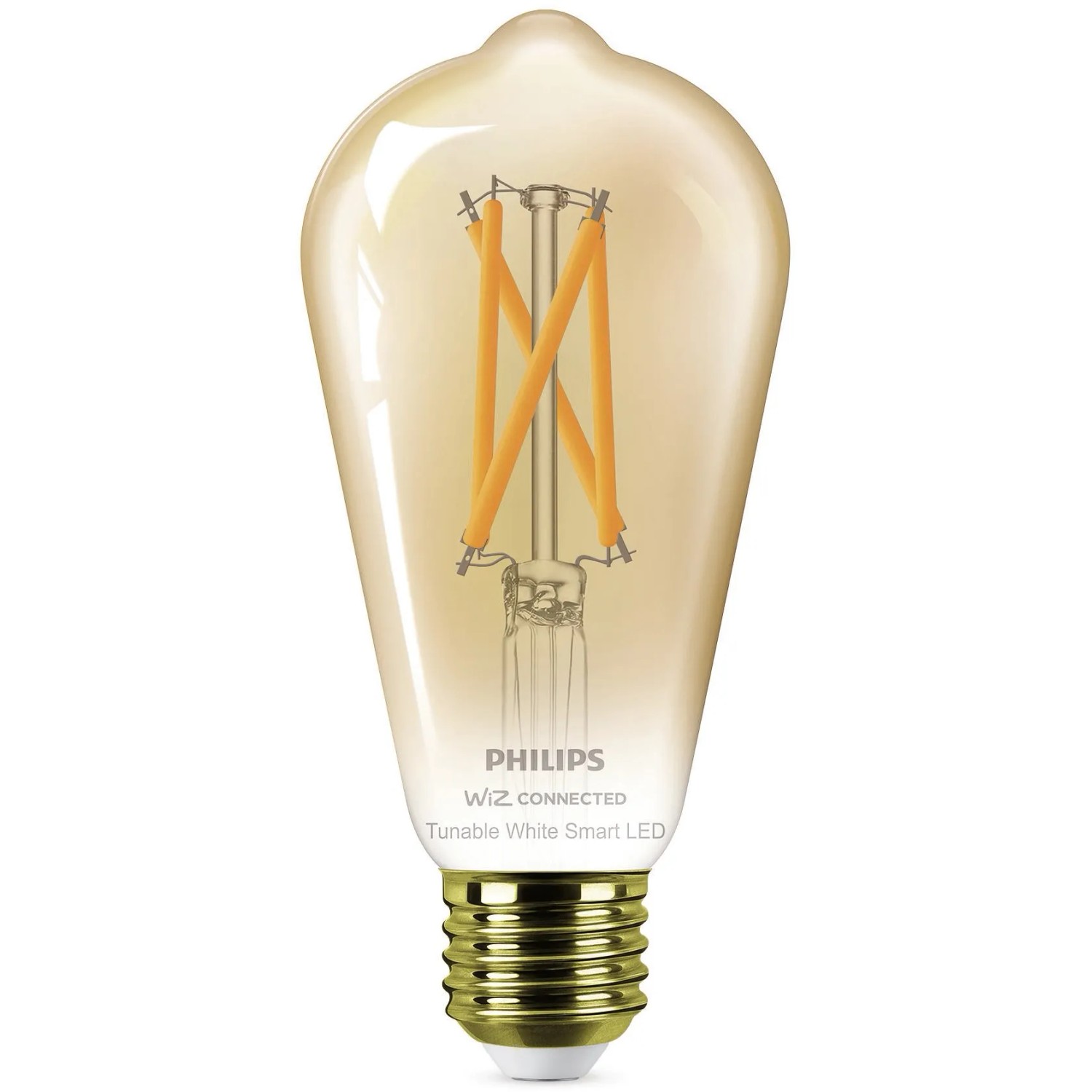 E-shop Philips Smart LED žiarovka Filament E27 ST64, 7 W, 640 lm, 2000-5000K, jantárová