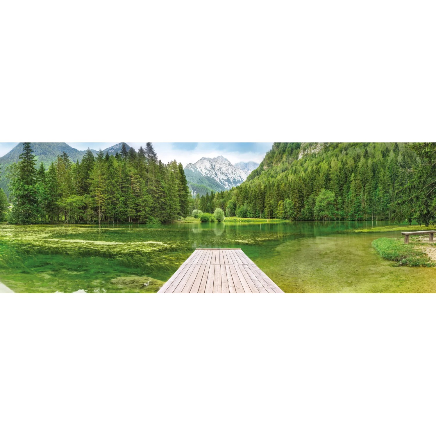 E-shop Komar Papierová fototapeta Green Lake, 368 x 127 cm