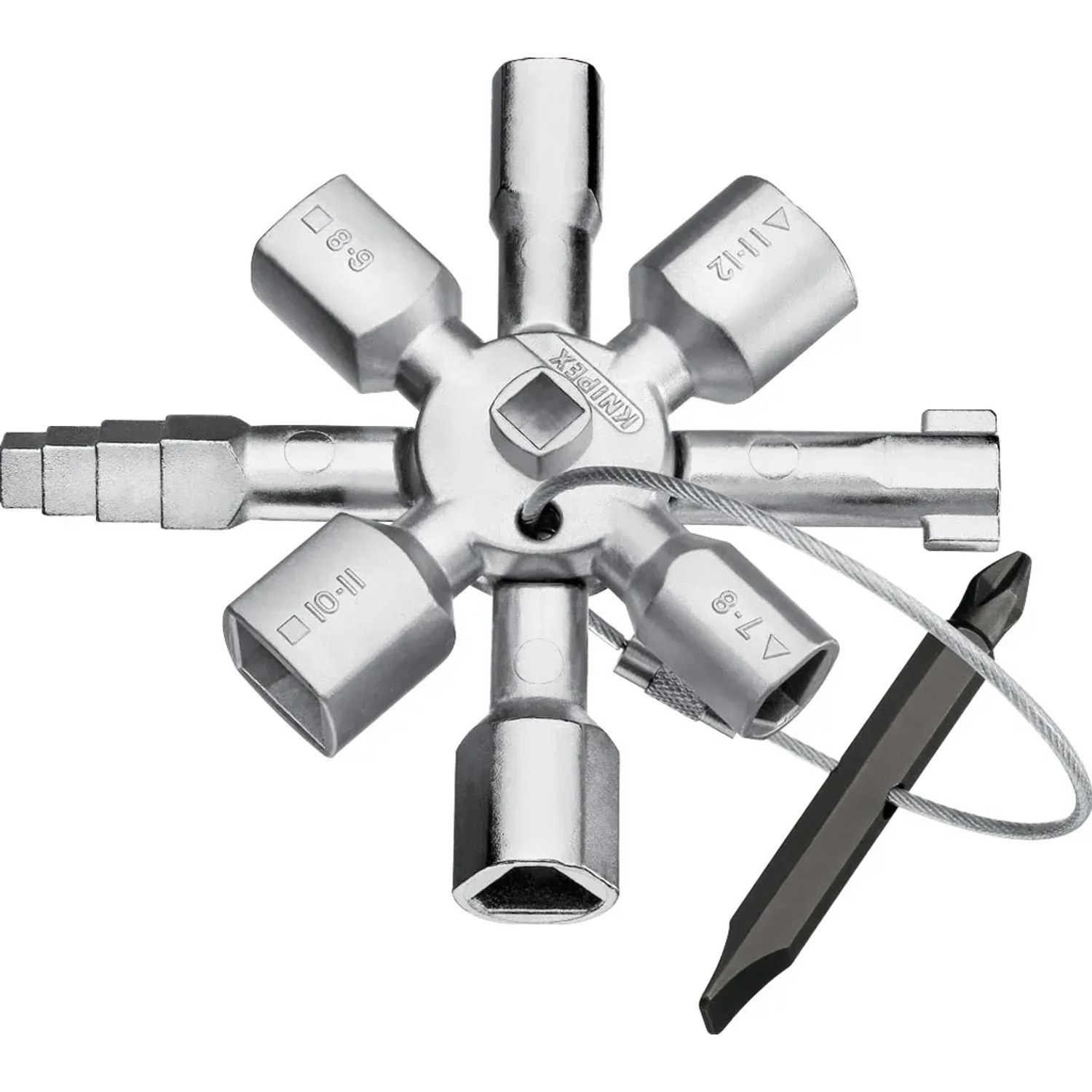 E-shop Knipex Kľúč na rozvodné skrine TwinKey pre bežné skrine a systémy zatvárania