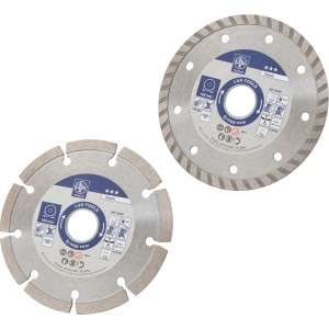 Dva LUX diamantové rezné kotúče na kameň, Ø 125 mm, pre uhlové brúsky, na rezanie kameňa, betónu a asfaltu.