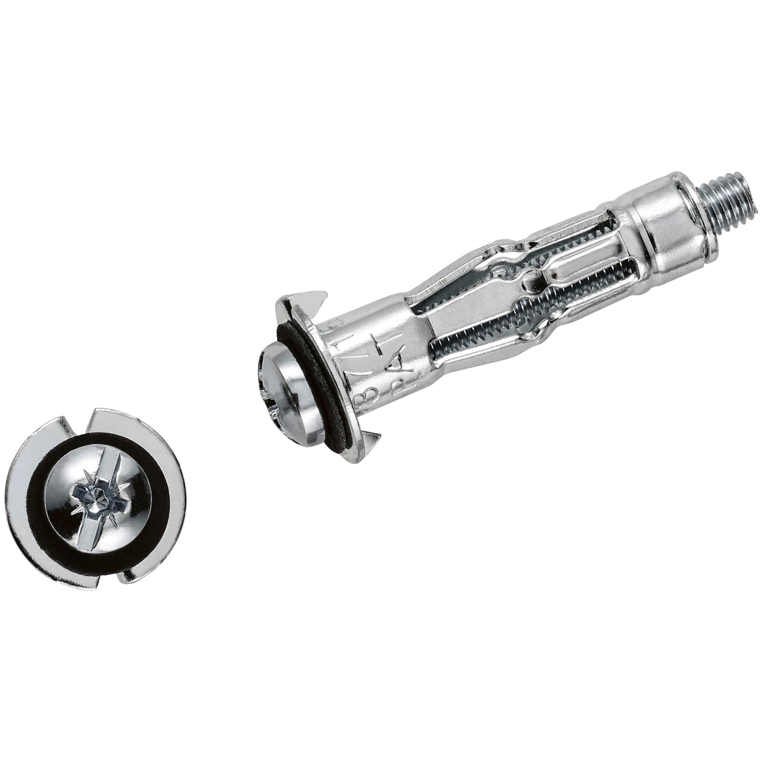 E-shop LUX-TOOLS Kovová dutinová hmoždinka 5 x 37 mm, vr. skrutiek PZ2 M5 x 48 mm, 4 ks