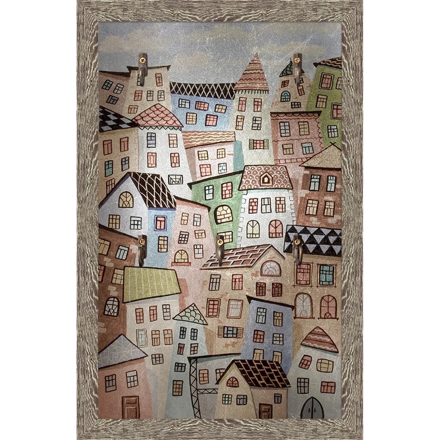 E-shop Bondecor Doska na kľúče, domčeky, plastová, 20 x 30 cm
