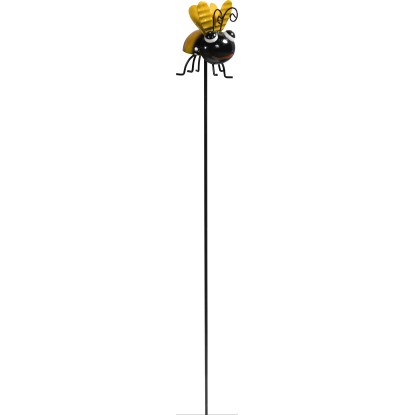 Zapichovacia záhradná dekorácia z kovu s dizajnom včielky 8 cm x 7 cm x 65 cm