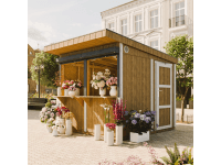 Timbela Predajný stánok M950 z panelov LP SmartSide, prírodný, 236 x 250 cm