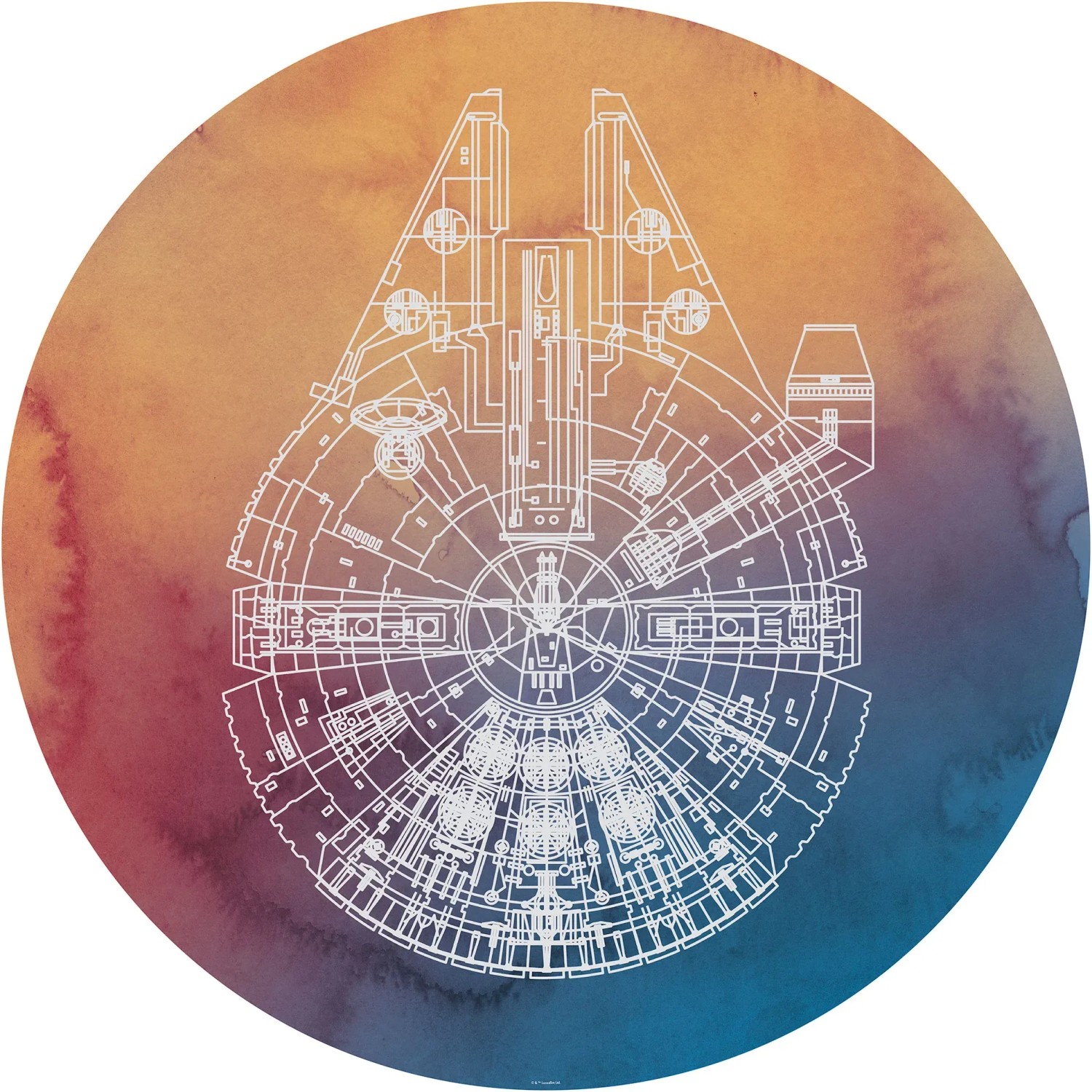 E-shop Komar Samolepiaca vliesová fototapeta Dot Star Wars Millennium Falcon pr. 125 cm