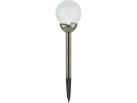 Solárne LED svietidlo so zápichom gule, biela/teplá biela, pr. 10 x 44 cm