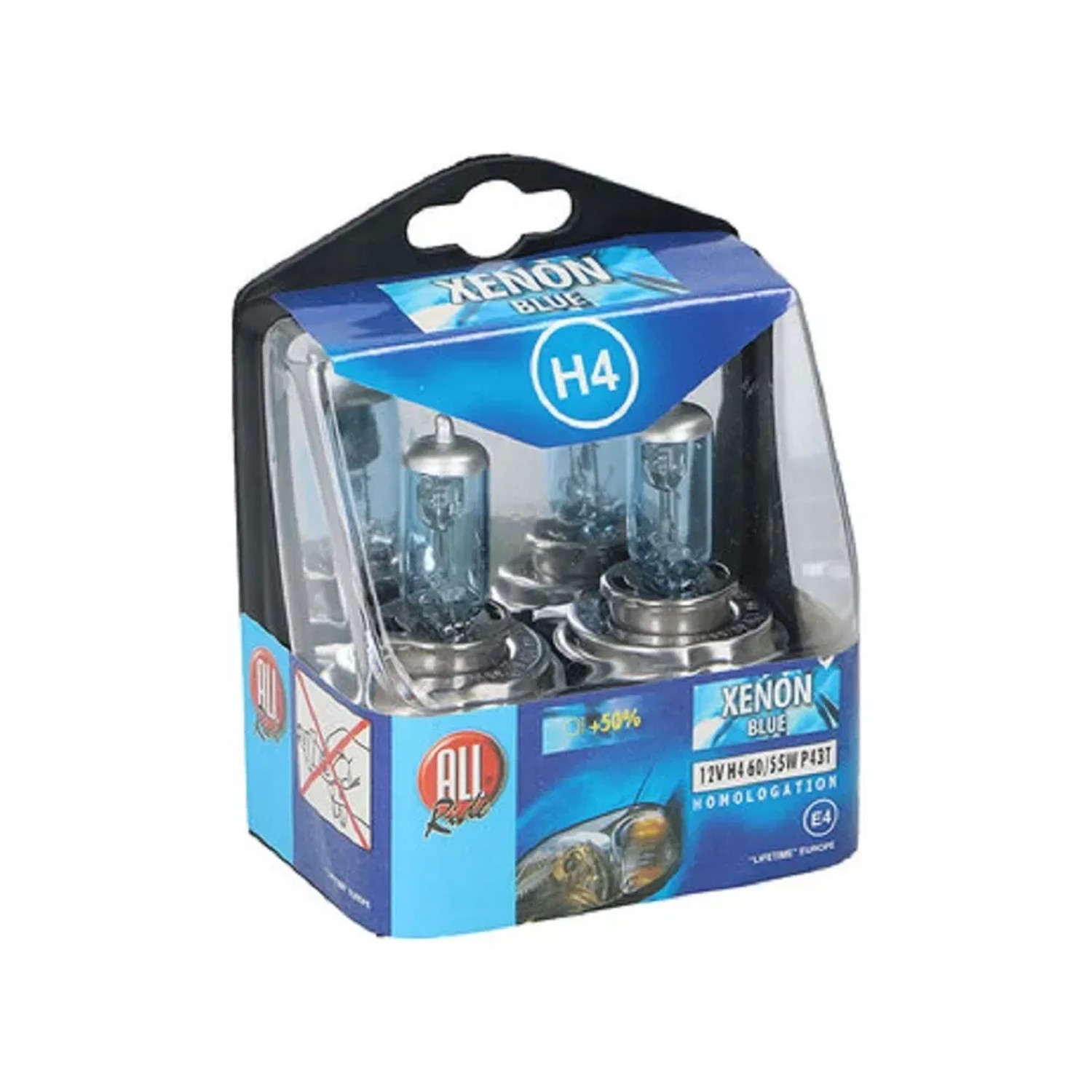E-shop ALL RIDE Autožiarovka H4 xenón modrá, 12V, 2 ks