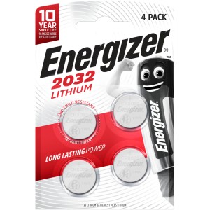 Energizer CR2032 lítiové gombíkové batérie, 4 kusy. Dlhotrvajúce 3V batérie pre elektroniku.