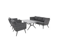 Doppler Záhradná súprava hliníková Riva Expert antracit/sivá, 4-dielna