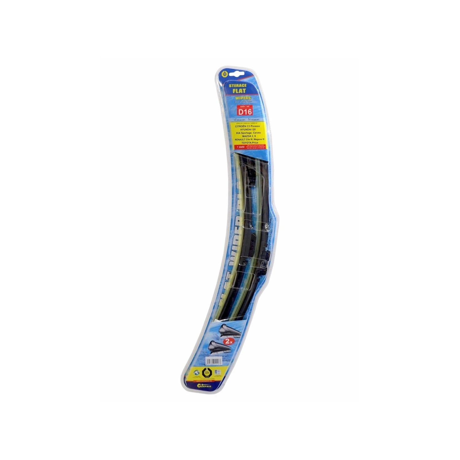 E-shop COMPASS Stierače FLAT DOUBLE (D16) 610+410 mm