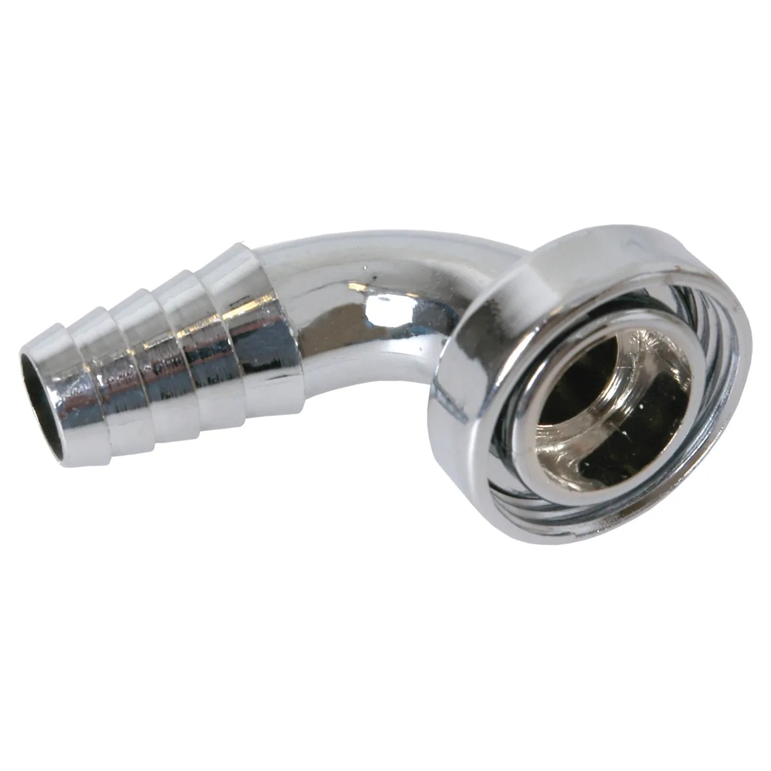 E-shop Koleno chróm s maticou pre práčky/umývačky riadu 1" x 18 mm