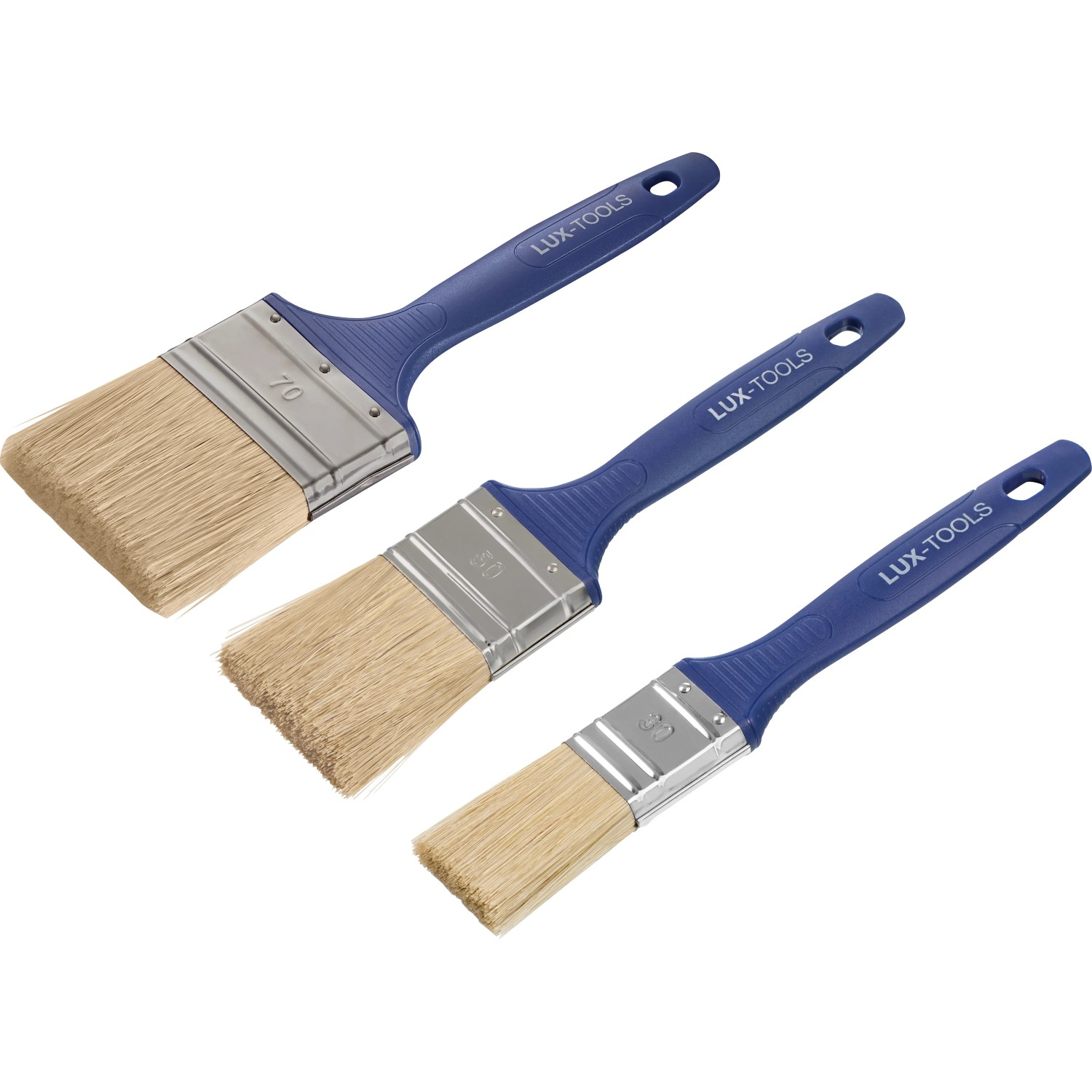 E-shop LUX-TOOLS Súprava plochých štetcov na farby a laky na stenu, 3dielna