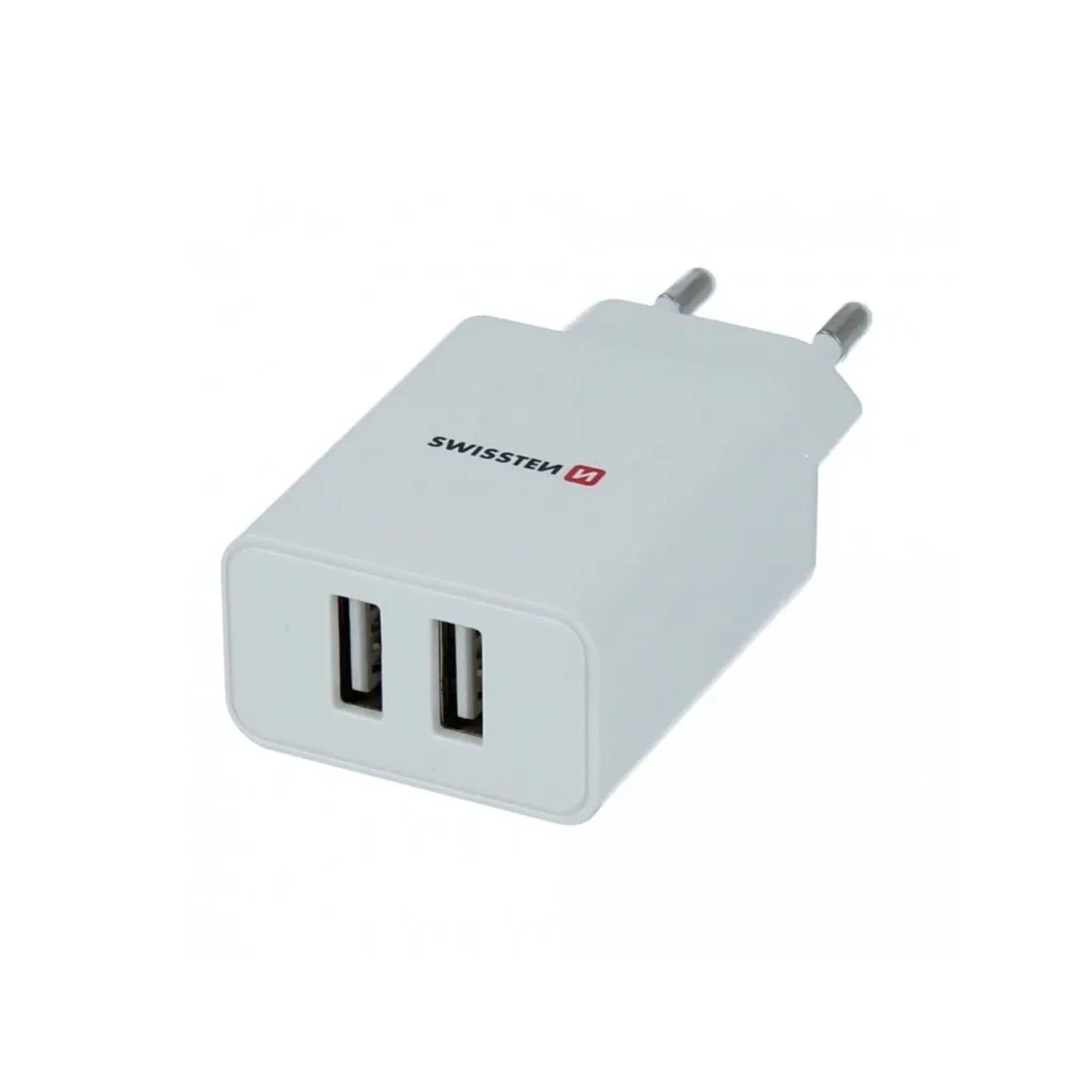 E-shop Swissten Sieťový adaptér Smart IC 2x USB, 10 W, biely