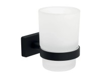 Novaservis Nástenný držiak kefiek Ferro Greta Black, matná čierna/sklo Novaservis Nástenný držiak kefiek Ferro Greta Black, matná čierna/sklo