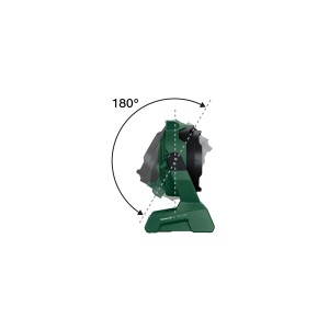 Akumulátorový ventilátor Bosch UniversalFan 18V-1000, otočný o 180° pre flexibilný smer prúdenia vzduchu.