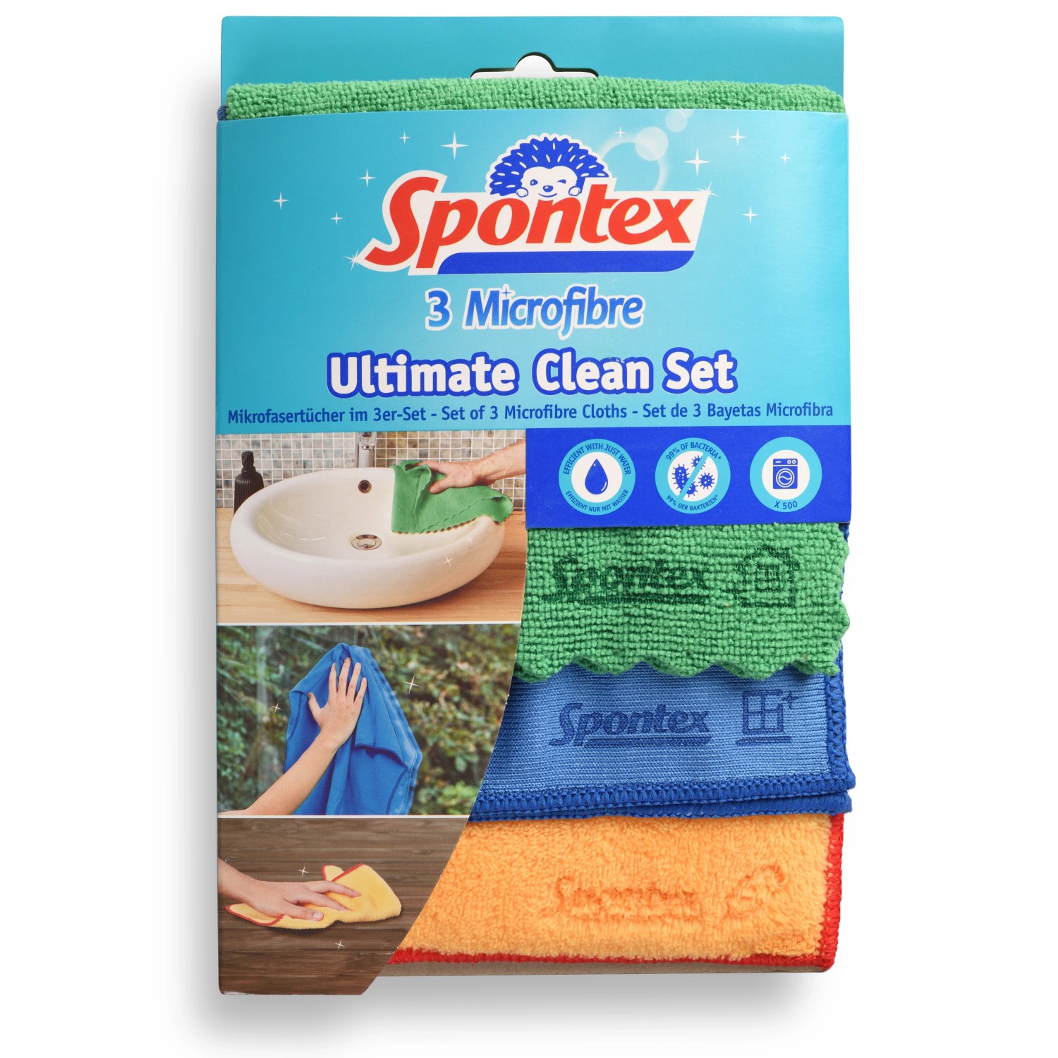 E-shop Spontex Utierky z mikrovlákna Ultimate Clean Set, 3 ks