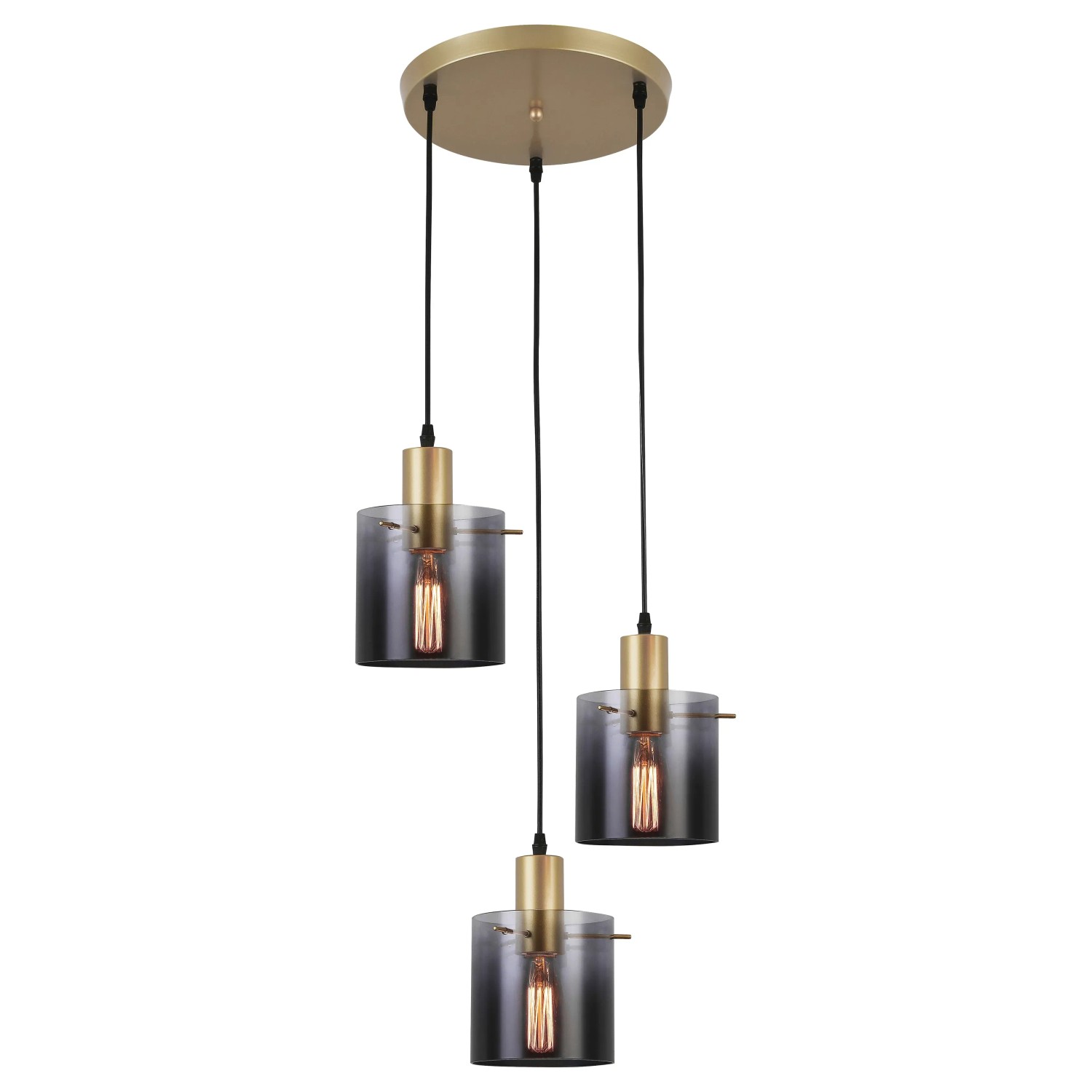 E-shop Rabalux Závesné svietidlo Donati, zlatá/dymové sklo, pr. 41 x 150 cm