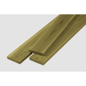 Zelená tlakovo impregnovaná ihličnatá doska 1,9x9,6x300cm, hobľovaná, na terasy.