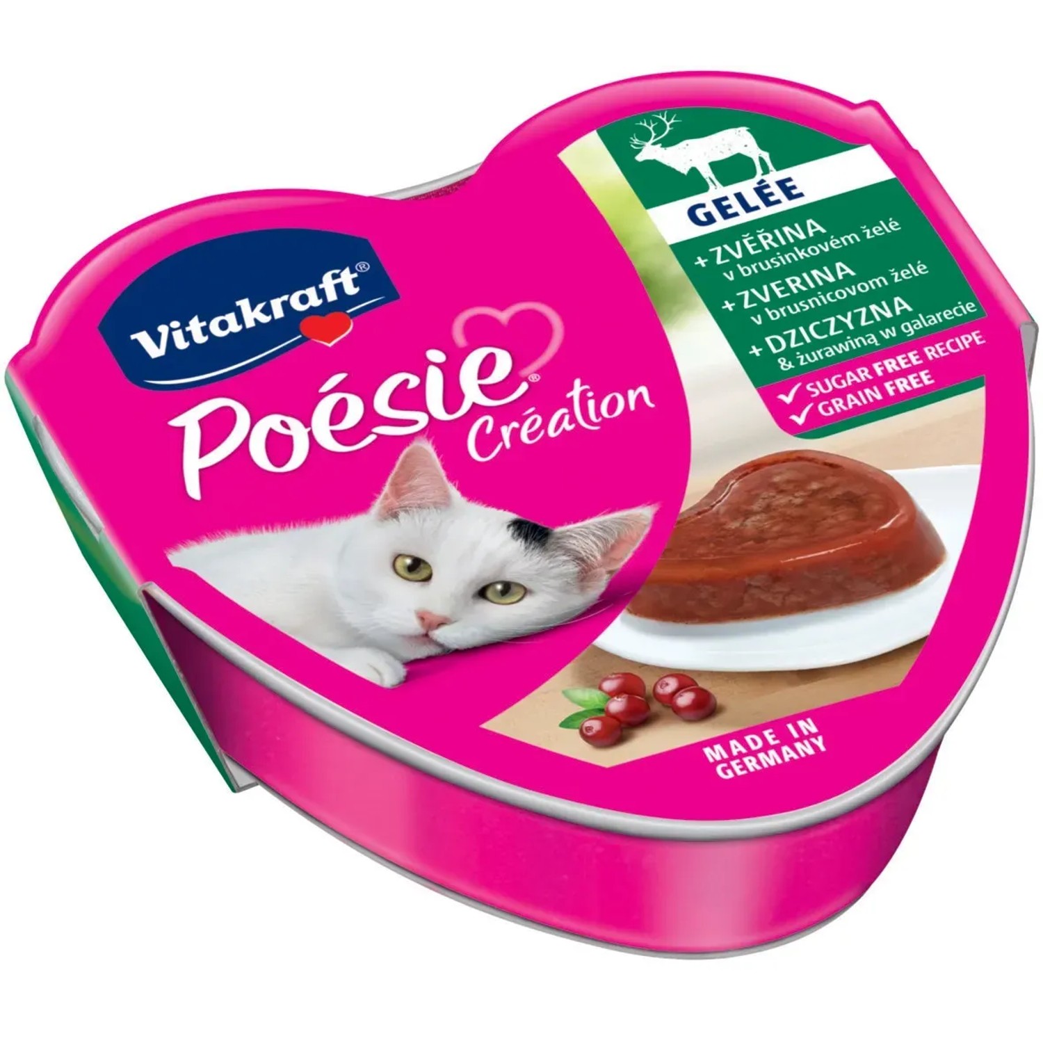 E-shop Vitakraft Vaničky pre mačky Poésie Creation zverina a brusnice v želé 1 x 85 g