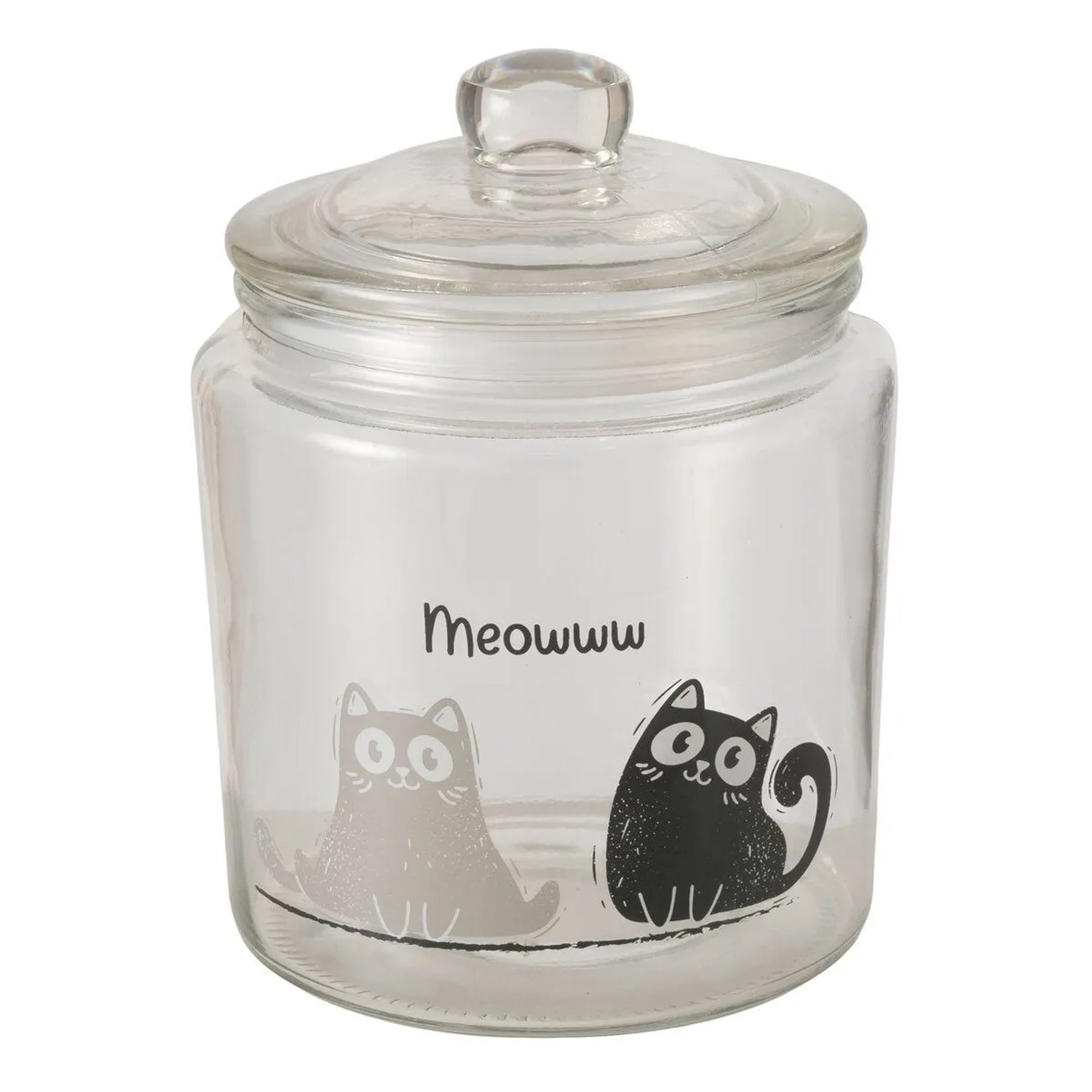 E-shop Boltze Sklenená dóza na potraviny s vekom motív mačiek Mollie, pr. 11,2 x 15,5cm