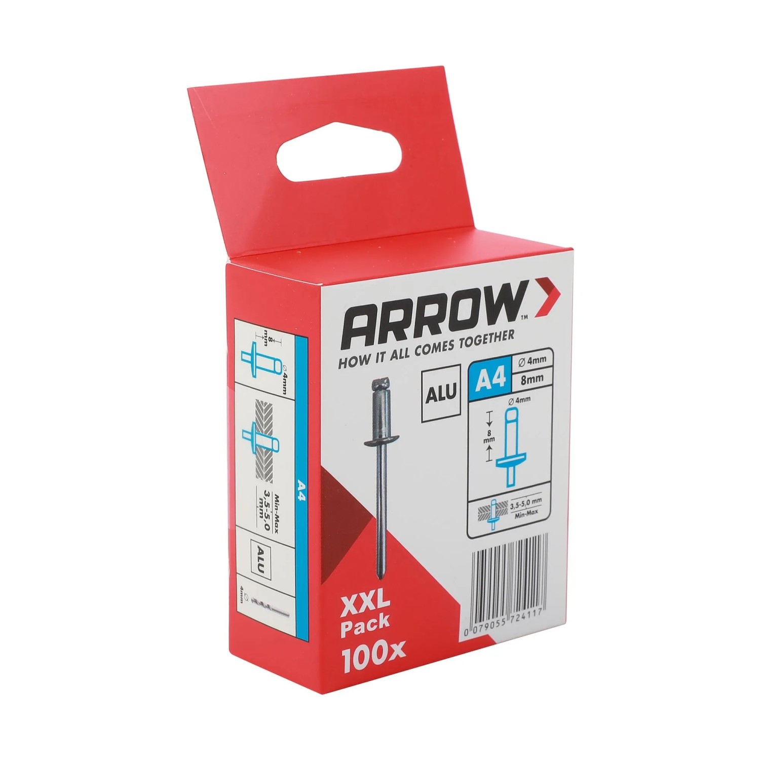 E-shop Arrow Trhací nit RA hliník, pr. 4 x 8 mm, 100 ks