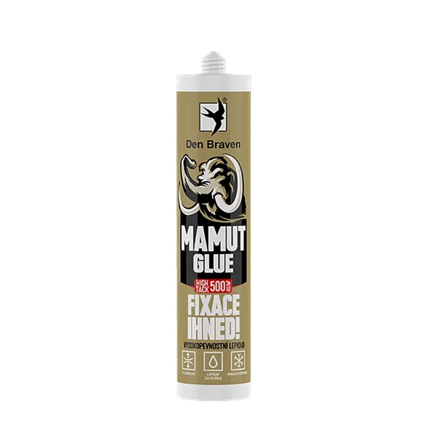 E-shop Den Braven Jednozložkové lepidlo MAMUT GLUE High Tack biele 290 ml