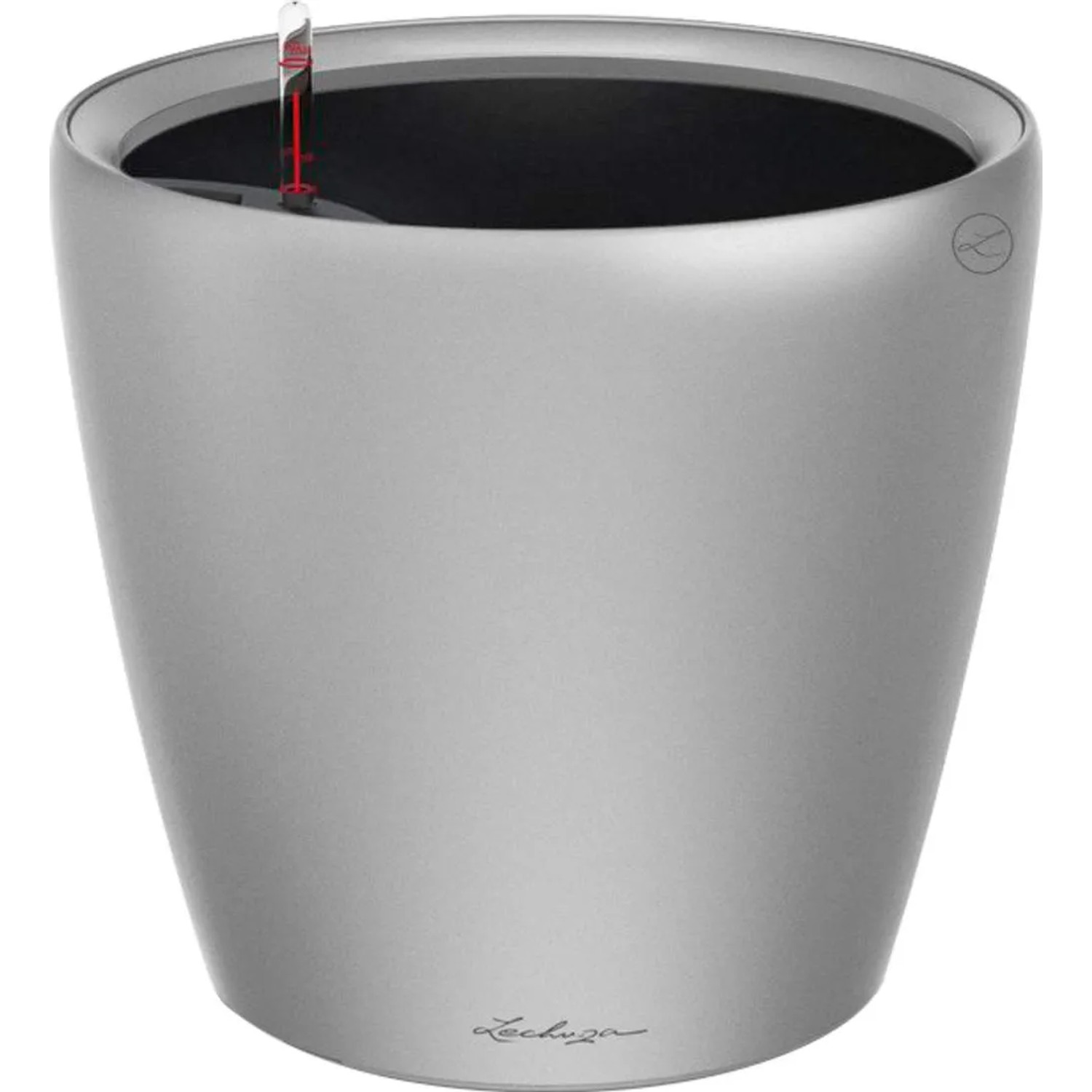E-shop Lechuza Kvetináč Classico Premium LS 28, strieborná metalická, pr. 28 x 26 cm