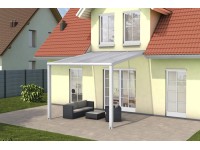 Gutta Pergola Terrassendach Pro biela/biely pruh. polykarbonát 3,094 x 3,06 cm