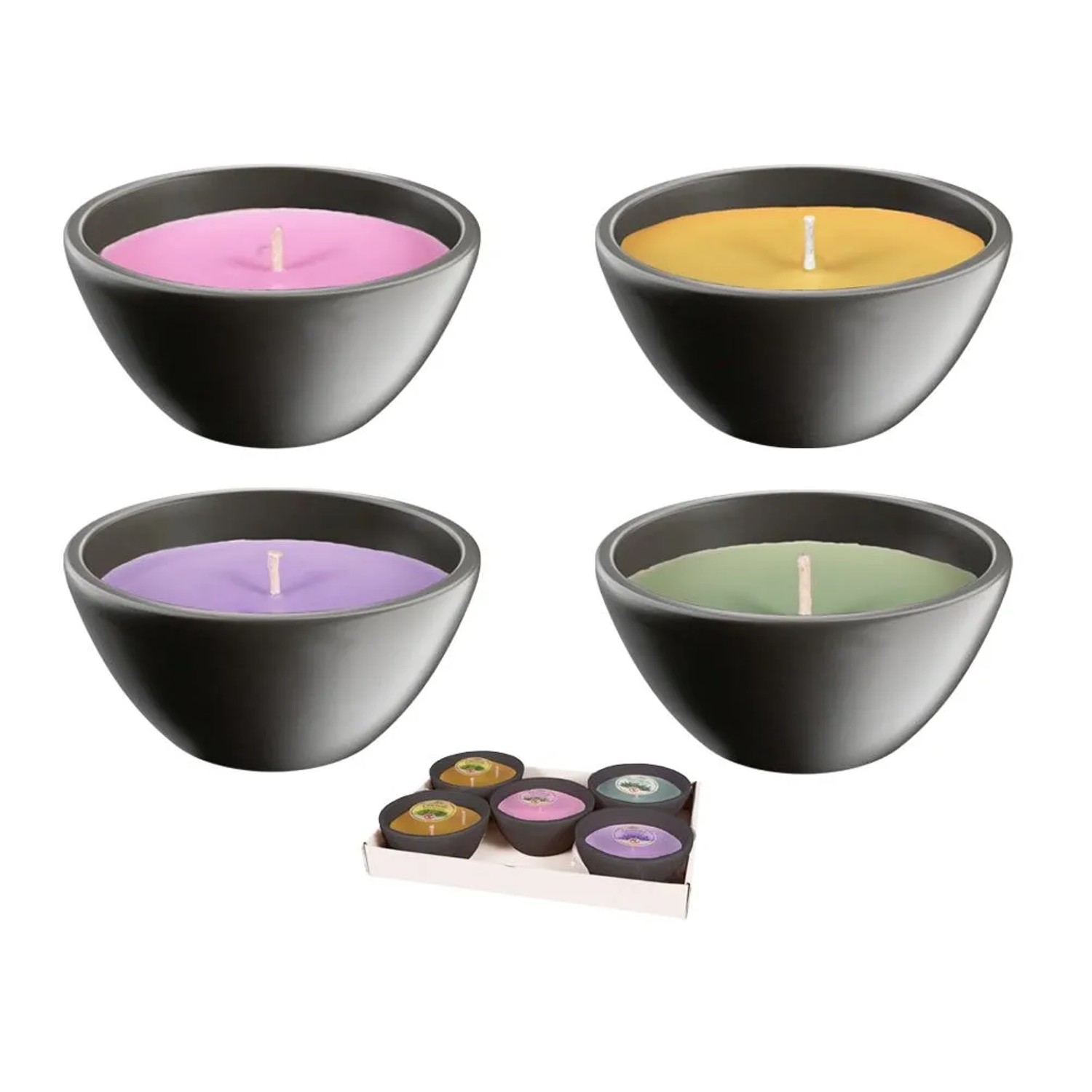 E-shop NOHEL GARDEN Sviečka Lev.+Rozmar.+Eukalypt.+Cit. Merkur čierna mix 15x7cm370g1ks