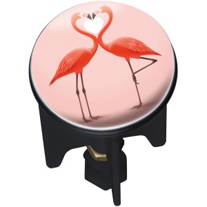 Wenko Pluggy Flamingo Love zátka do umývadla s motívom plameniaka.