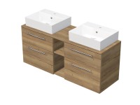 INTEDOOR Kúpeľ.skriňa+2umývadl BEE, úchyt chróm, 140cm, regál stred, dub Halifax INTEDOOR Kúpeľ.skriňa+2umývadl BEE, úchyt chróm, 140cm, regál stred, dub Halifax