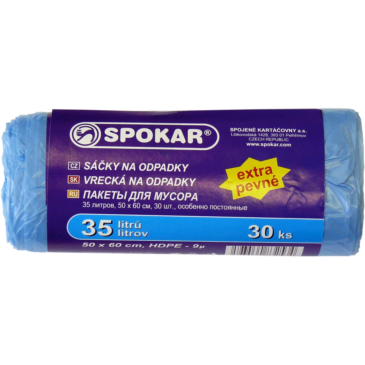E-shop SPOKAR Sáčky na odpadky extra pevné, 30 ks, 35 l