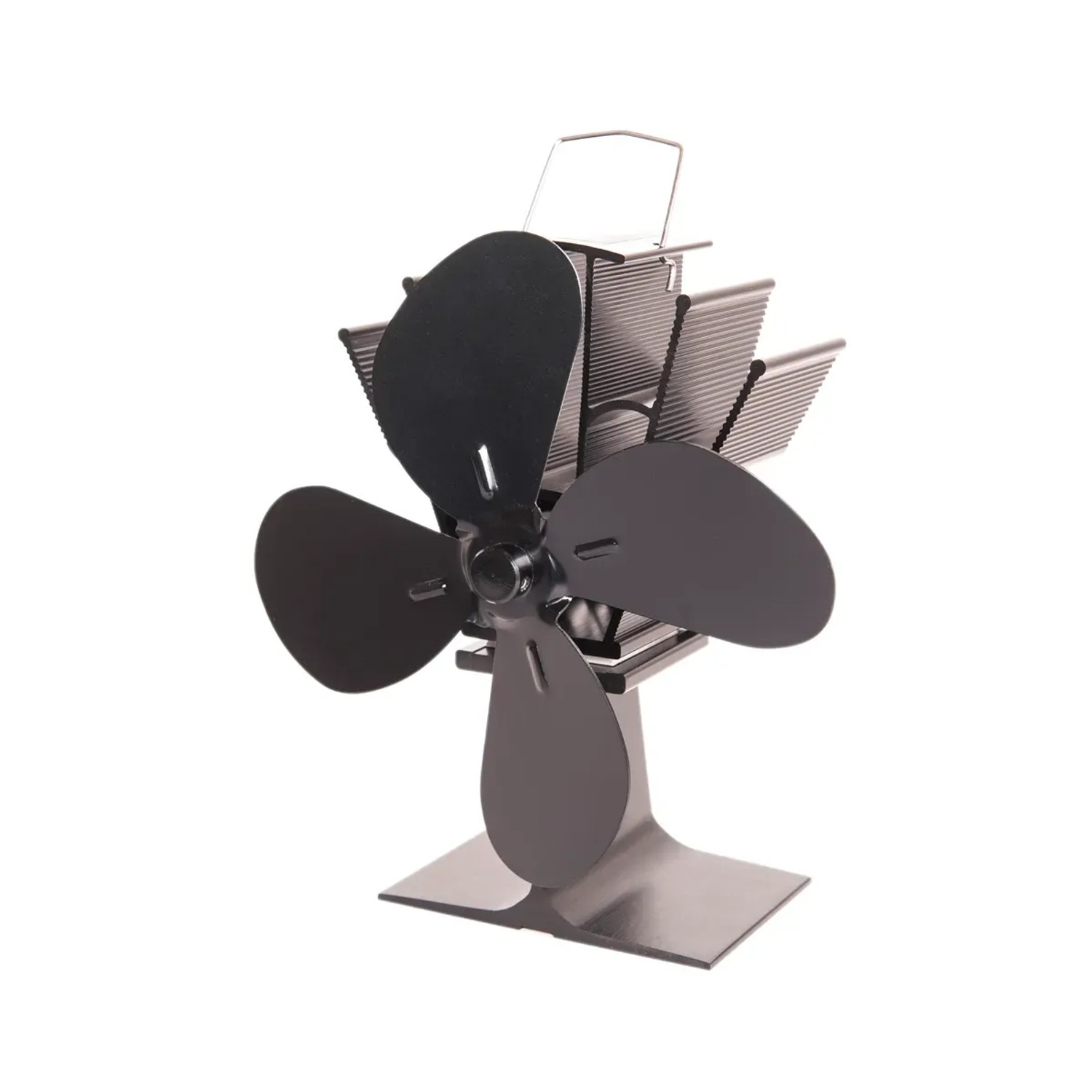 E-shop HS Flamingo Ventilátor na kachle 4lopatkový, čierny, 115 x 180 x 197 mm