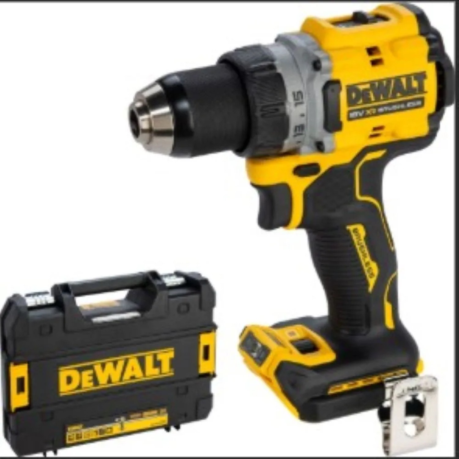 DeWALT 18V XR Aku bezuhlíková vŕtačka DCD800NT-XJ Solo + kufor
