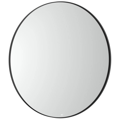 Roca Zrkadlo Luna s LED osvetlením, čierny rám, pr. 80 cm