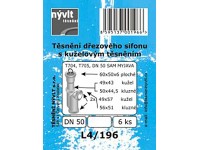 Súprava tesnení drezového sifónu DN50 - T704, T705, 6 ks