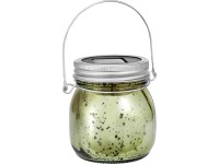 Dekoratívna solárna LED sklenená lampáš, IP44, zelená, pr. 8 x 9 cm