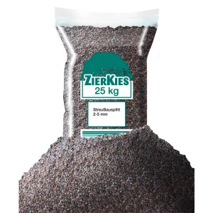 Vrece stavebnej/posypovej drviny 2-5 mm, 25 kg, vhodné na stavbu záhrad a ciest.