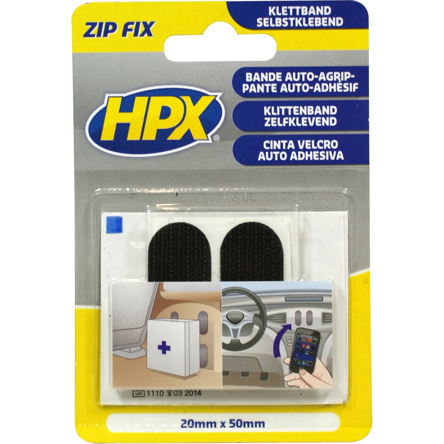 E-shop HPX Lepiace vankúšiky Zip Fix 20 x 50 mm