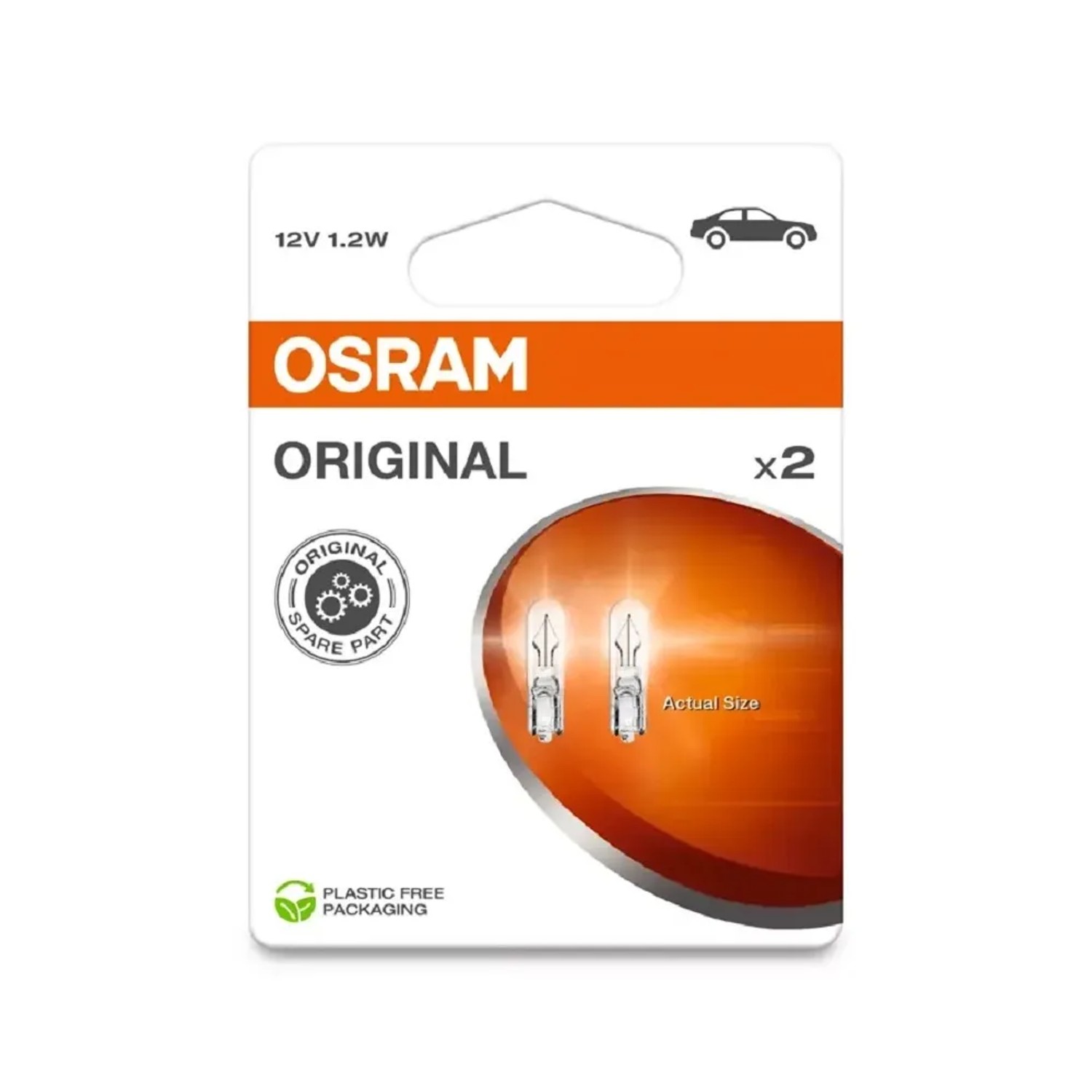 E-shop OSRAM Pomocná autožiarovka Original, skl.nástr.pätica W1,2W, 12V, 2ks (BLI ECO)