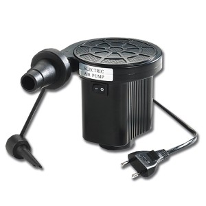 Čierna elektrická vzduchová pumpa Power s adaptérmi a káblom pre rýchle nafukovanie.