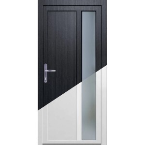 Vedľajšie vchodové dvere K511, plastové, biele vnútri, antracitové vonku, so sklenenou vložkou.